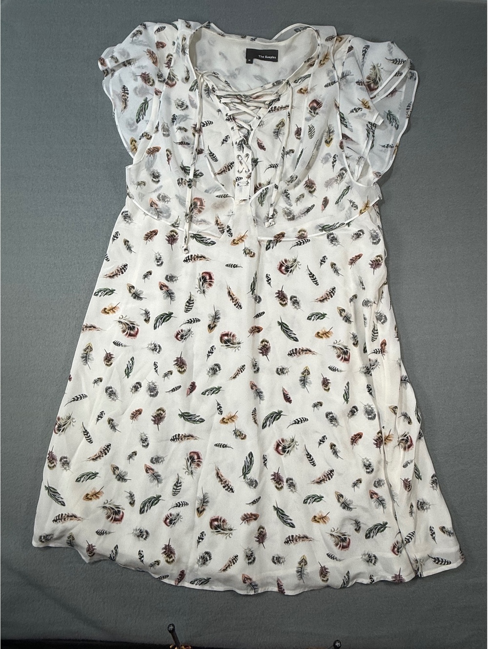 The Kooples Feather Print SIlk Dress Size Medium